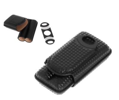 812021 Футляр д/2 сигар черный, иск.кожа с гильотинкой фото