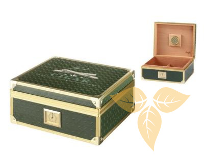 920051 Хумидор для сигар зеленый с алюминиевыми вставками (26х22х11,5 см) фото