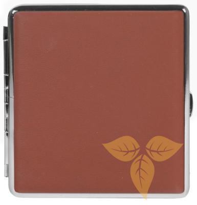 06305 Портсигар д/18 сиг, нат кожа, коричневый фото