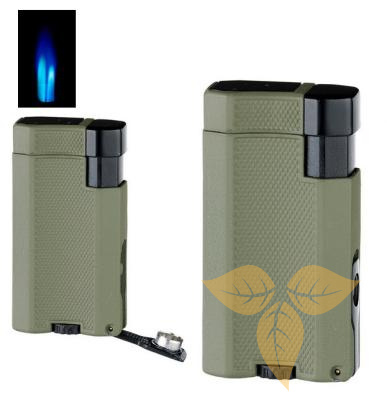 221019 Зажигалка WINJET 2Хтурбо,оливковая с пробойником д/сигар фото