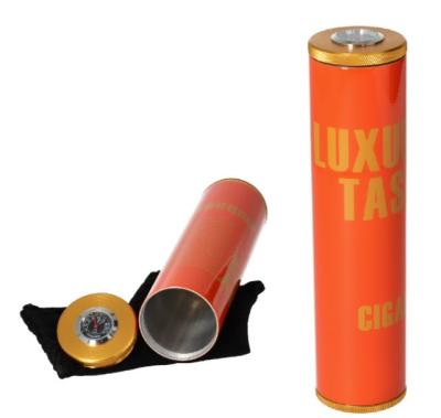 920076 Футляр/хумидор д/сигар, оранжевый/золотой фото