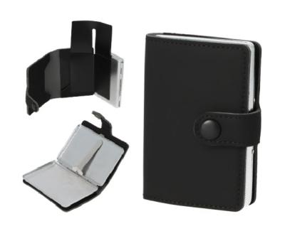 801461 Портсигар ANGELO д/8 сигарет, иск.кожа,черный, отдел. для карт+бумажник фото