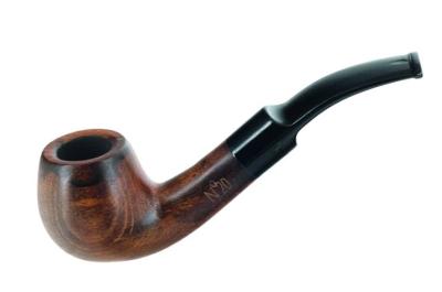 Кур. трубка Пайп № 20 бук изогнутая, фильтр 9мм, подставка, чехол фото