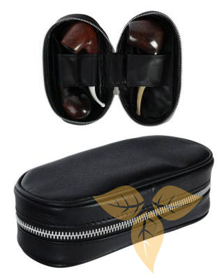 33328 Сумка для 3-х трубок нат. кожа черная фото