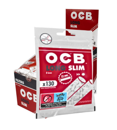 Сигарет.фильтры OCB Slim Extralong 22.5 X 6mm BFOCBSL830130G26 (x130шт) фото