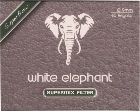 101391 Фильтры для трубок WHITE ELEPHANT 9mm (угольные/пенка) x40шт фото