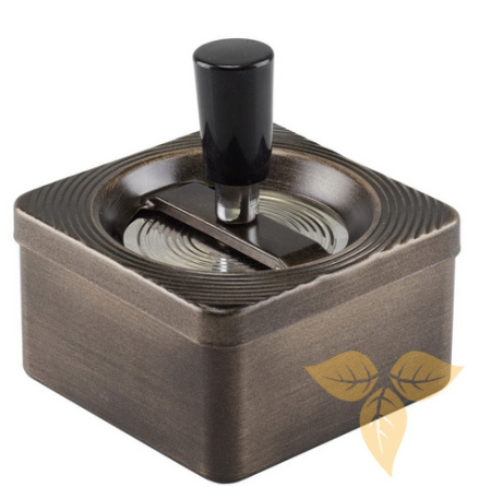 06027 Пепельница вращающаяся квадратная 86х98мм "медная" фото