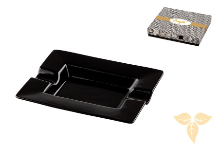 422330 Пепельница для 2-х сигар керамика, черная 18х18х3,5см фото