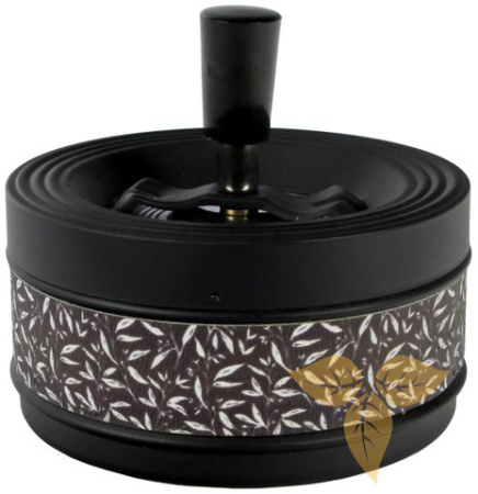 22459 Пепельница вращающаяся 110 мм черно-белая фото