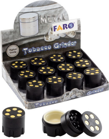 07028 Измельчитель для табака мет "револьвер" (3 част, диам. 30мм) фото