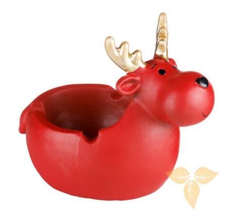 401014 Пепельница пластиковая "Олень" красная 12,7х8,2х10,5 см фото