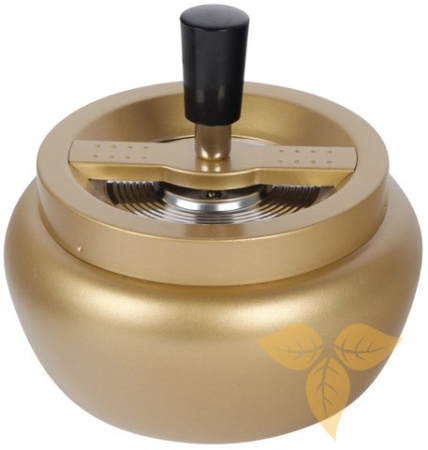 22332 Пепельница вращающаяся золотая 13см фото