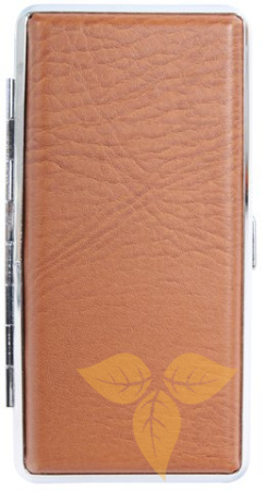 06339 Портсигар д/12 сиг, светло-коричн кожа, 120 мм фото