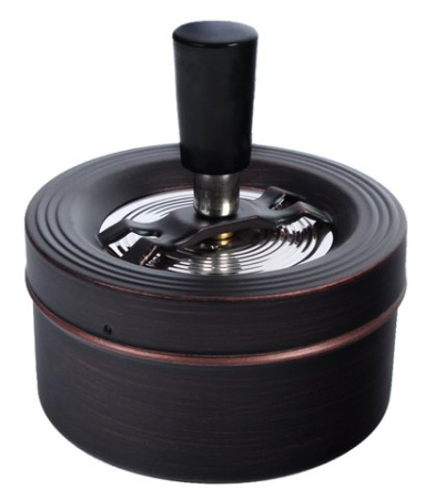 22021 Пепельница вращающаяся антик коричневая 90 мм фото