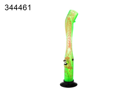 344461 Трубка курительная пластик зеленая, Дракон, 47cm фото