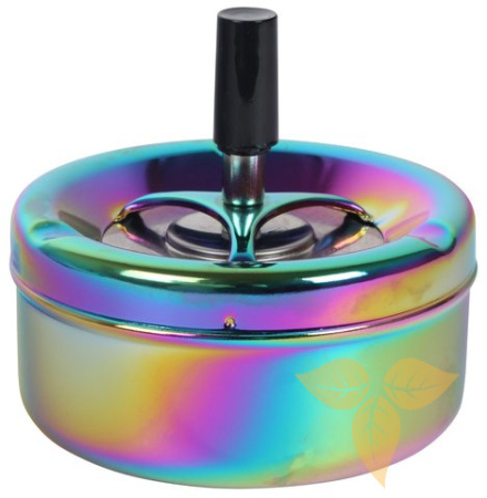 22379 Пепельница вращающаяся радужная блестящая 110 мм фото