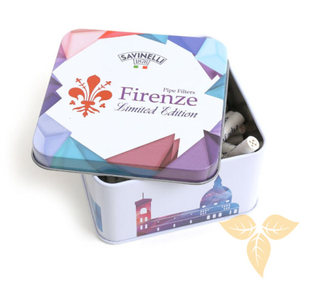 Фильтры для трубок SAVINELLI 9mm угольные 100шт FIRENZE (мет.банка) фото