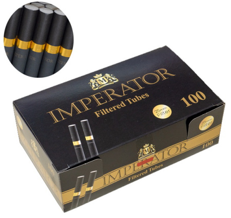 Сигарет.гильзы IMPERATOR BLACK SUPER LONG GOLD (x100шт) фото