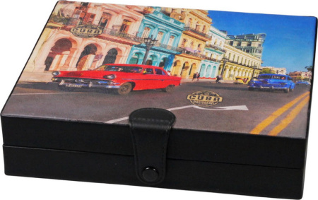 560153 Хумидор для 8-10-ти сигар черный "Cuba" (22,5x20x5.5 cm) фото