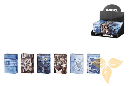 803013 Футляр для пачки сигарет ANGELO, металл, джинс/звезды фото