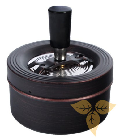 22021 Пепельница вращающаяся антик коричневая 90 мм фото