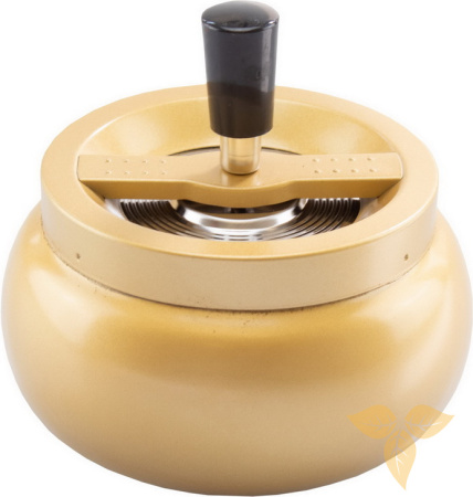 06036 Пепельница вращающаяся 132 мм золотая фото