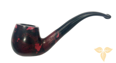 BPK Kenyo МОХ (красный-черный) briar pipe metal filter73-35 фото