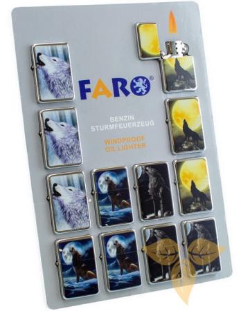 03033 Зажигалка бензиновая FARO Z16 "Волки" фото