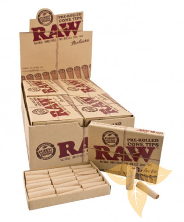 Сигарет.фильтры RAW PREROLLED CONE TIPS бумажные конические (x21шт) фото
