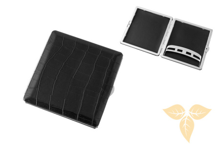 800845 Портсигар ANGELO д/10 сиг, кроко черный фото