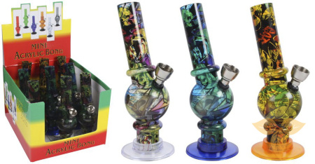 31831 Трубка курительная пластик 3 цвета, 15см "граффити" фото