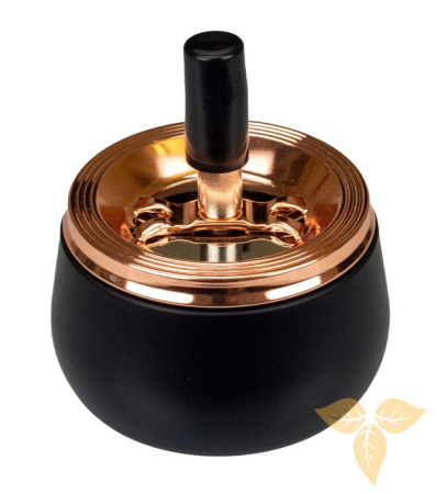 06057 Пепельница вращающаяся 80мм черная/"розовое золото" фото
