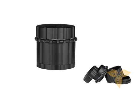 340002 Измельчитель для табака черный металл 45мм (4 части) фото