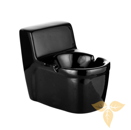 401018 Пепельница настольная керамическая черная "Туалет" 14x8,5x11,3 cm фото