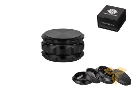 340155A Измельчитель для табака черный (4 части, диам. 50мм) фото