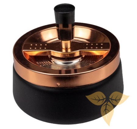 06054 Пепельница вращающаяся 118мм черная/"розовое золото" фото
