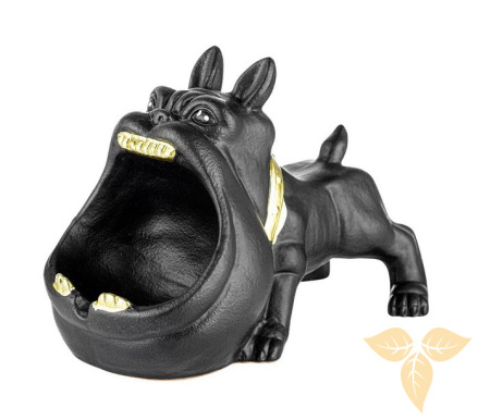 401058 Пепельница настольная керамическая коричневая "Crazy Dog" 16.3x11.4x13.6 cm фото