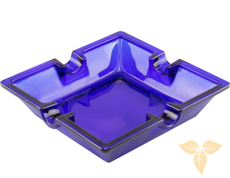 11242 Пепельница для 4-х сигар стекло синяя фото