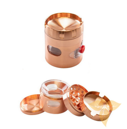 07073 Измельчитель для табака металл"роз золото"(4части, диам.63мм) фото