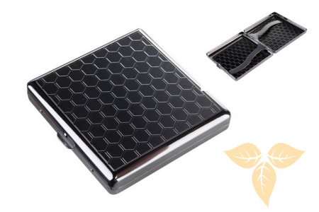 800271 Портсигар ANGELO д/18 сиг, хром, "медовые соты" фото