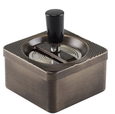 06027 Пепельница вращающаяся квадратная 86х98мм "медная" фото