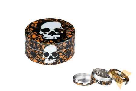 340189 Измельчитель для табака "череп"металл 50мм (3 части) фото