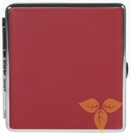 06304 Портсигар д/18 сиг, нат кожа, красный фото