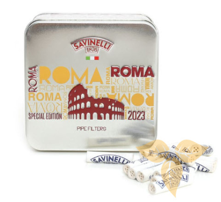 Фильтры для трубок SAVINELLI 9mm угольные 100шт ROMA (мет.банка) фото