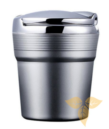 405193 Пепельница для автомобиля серебристая/светодиод 5,7х7,4 см фото