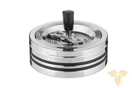 400036 Пепельница настольная черная/хром 14см фото