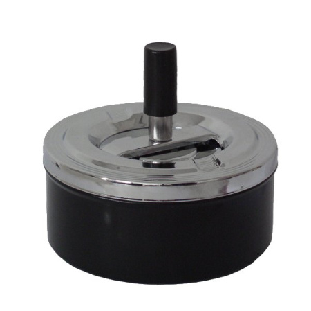 22341 Пепельница вращающаяся хром/черная 110 мм фото