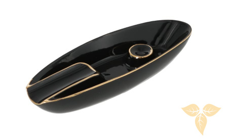 421018 Пепельница для 1-й сигары керамика, черная 17х6х2,5 см фото