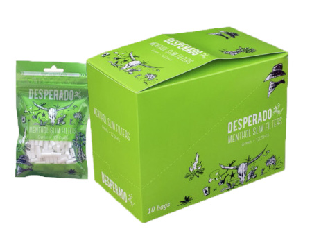 Сигарет.фильтры DESPERADO SLIM MENTHOL 15mm X 6mm (x 120шт) фото