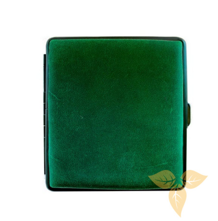 21495 Портсигар FARO д/20 сиг 80мм, нат кожа, зеленый фото